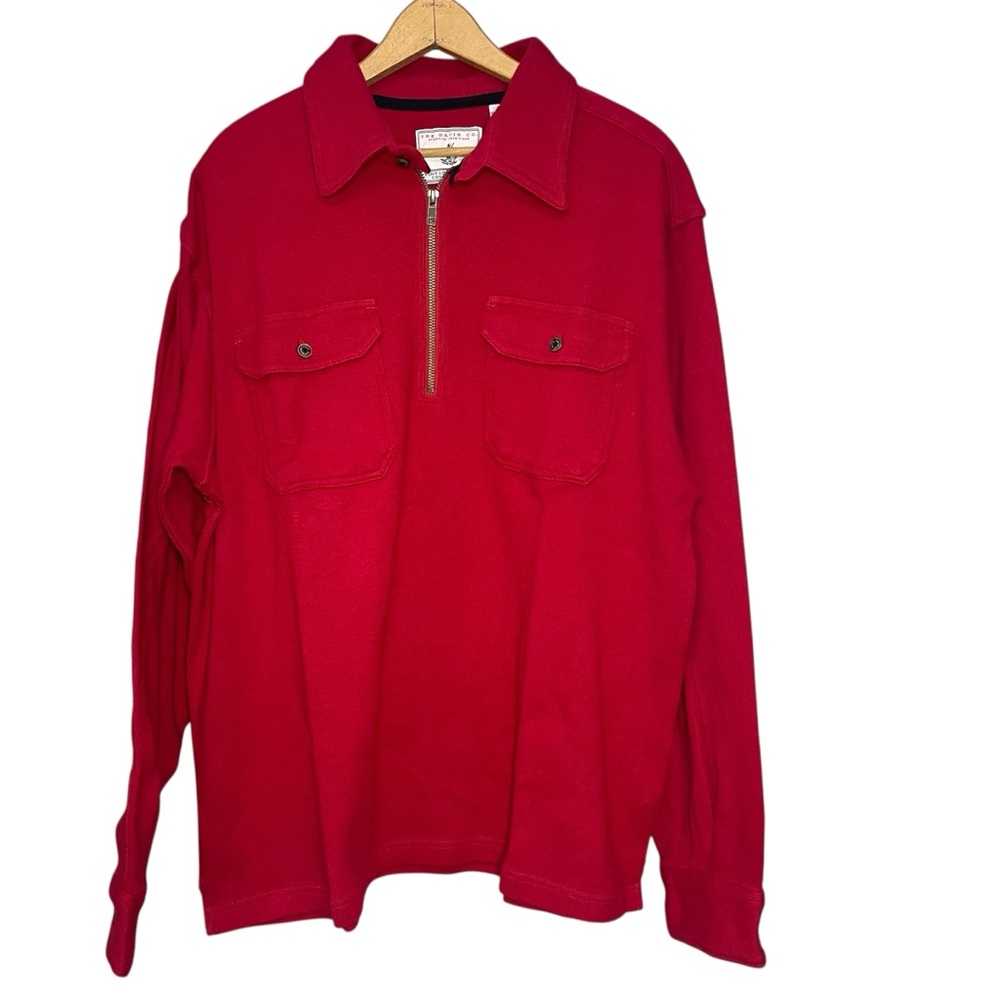 Orvis Vintage Upland Collection Red Pullover Shirt Top Mens Large L 100% Cotton